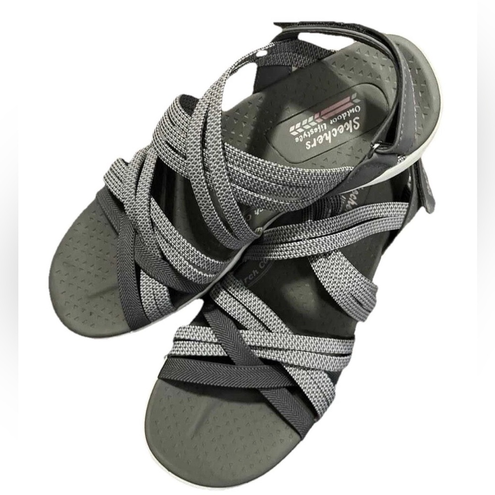 Skechers Reggae Cup Sport Women’s Sandals Washable Grey/White Size 9